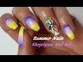 Easy Summer Nail Art!!! Rainbow Flower Nails (Khrystynas Nail Art)