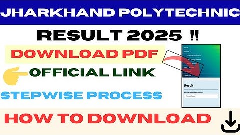 Jharkhand Polytechnic Result 2025 || Jharkhand Polytechnic Result 2025 kaise dekhe #jharkhand