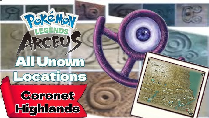 Unown locations in Pokémon Legends: Arceus