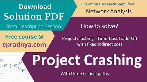 Project Crashing in Operations Research | Project crashing in Project Management | Solution PDF