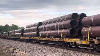 NS Pipe train rolling into Cade La on its way to Lafayette Yard. All NS power and a NS DPU.