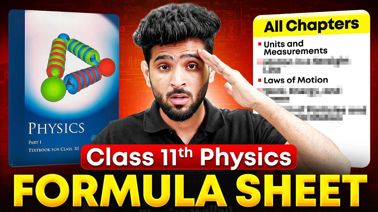 Class 11 Physics All Formula Sheet 🔥 | Chapter-Wise Formulas | NCERT + Exams 2026