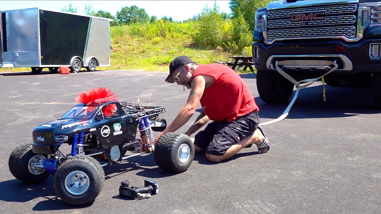 43HP RC w/ RED MOHAWK pulls 4 TON of HD TRUCK - Primal RC - 12S | RC ADVENTURES