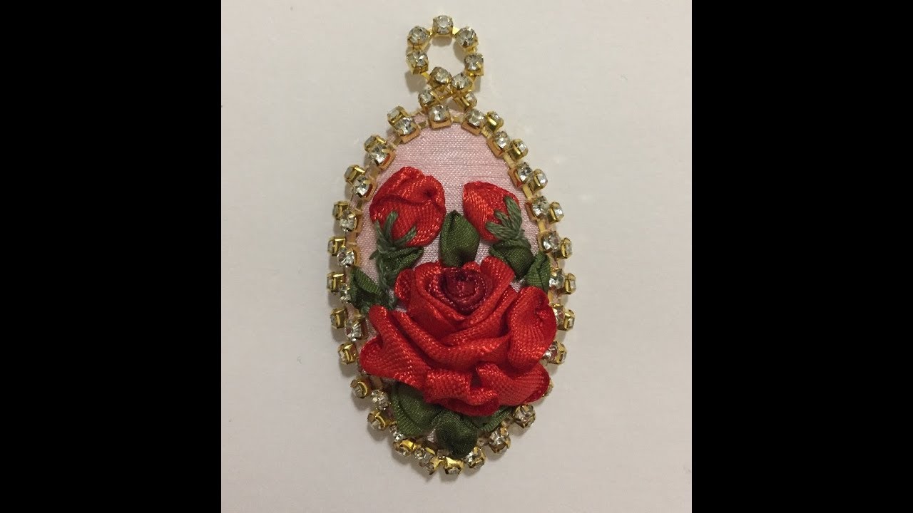 Amany Ribbon Art 124  necklace طريقة عمل دلاية بدون اطارمعدني