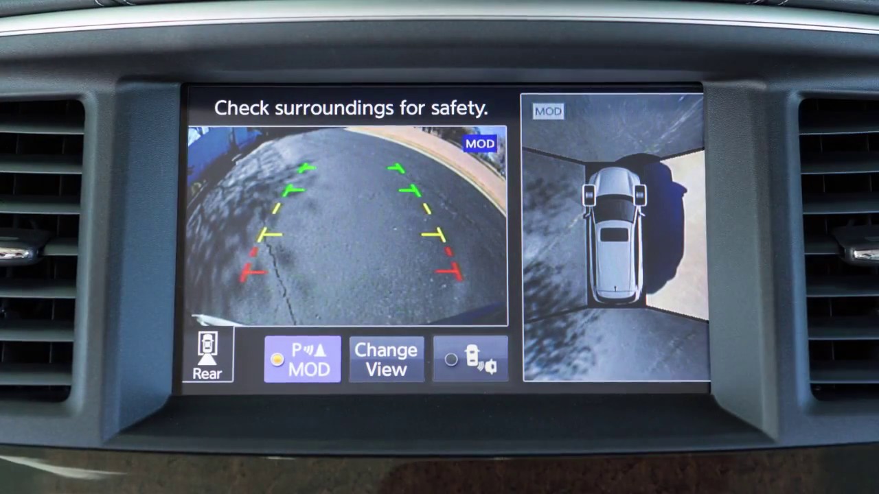 electronics 2018 INFINITI Q70 HEV - Around View® Monitor with Moving Object Detection (if so equipped)