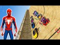 Superhero Car Race Сhallenge on mega ramp with Spider man,Superman,She Hulk| GTA 5 MOD