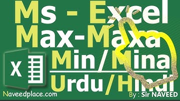 Ms Excel - Max Maxa MIn Mina | Function / Formula - Tutorial In Urdu/Hindi
