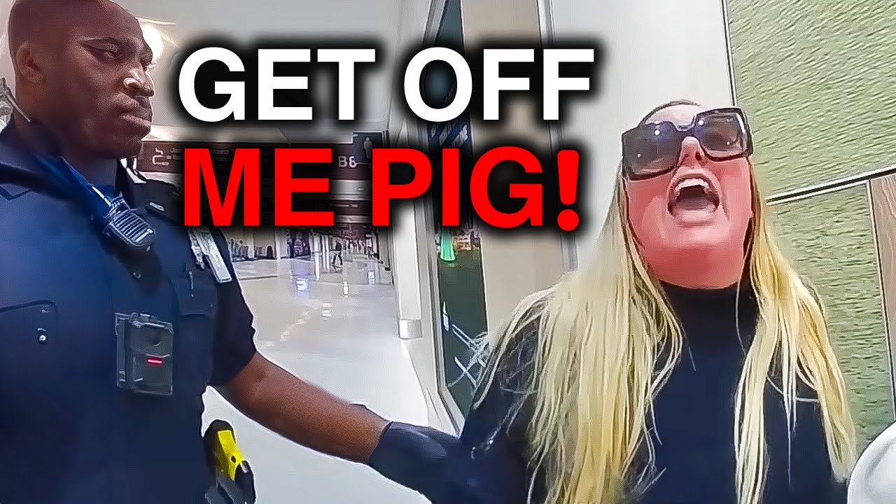 When PSYCHOTIC Airport Karens Push the Wrong Cop Too Far - YouTube