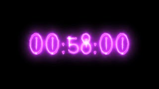 Purple vampire neon timer 58 minutes stopwatch