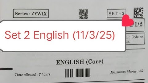 Class 12 english set 2 paper 2025 / cbse board exam 2025 / 1/1/2 / 12th English paper 2025 / answer?