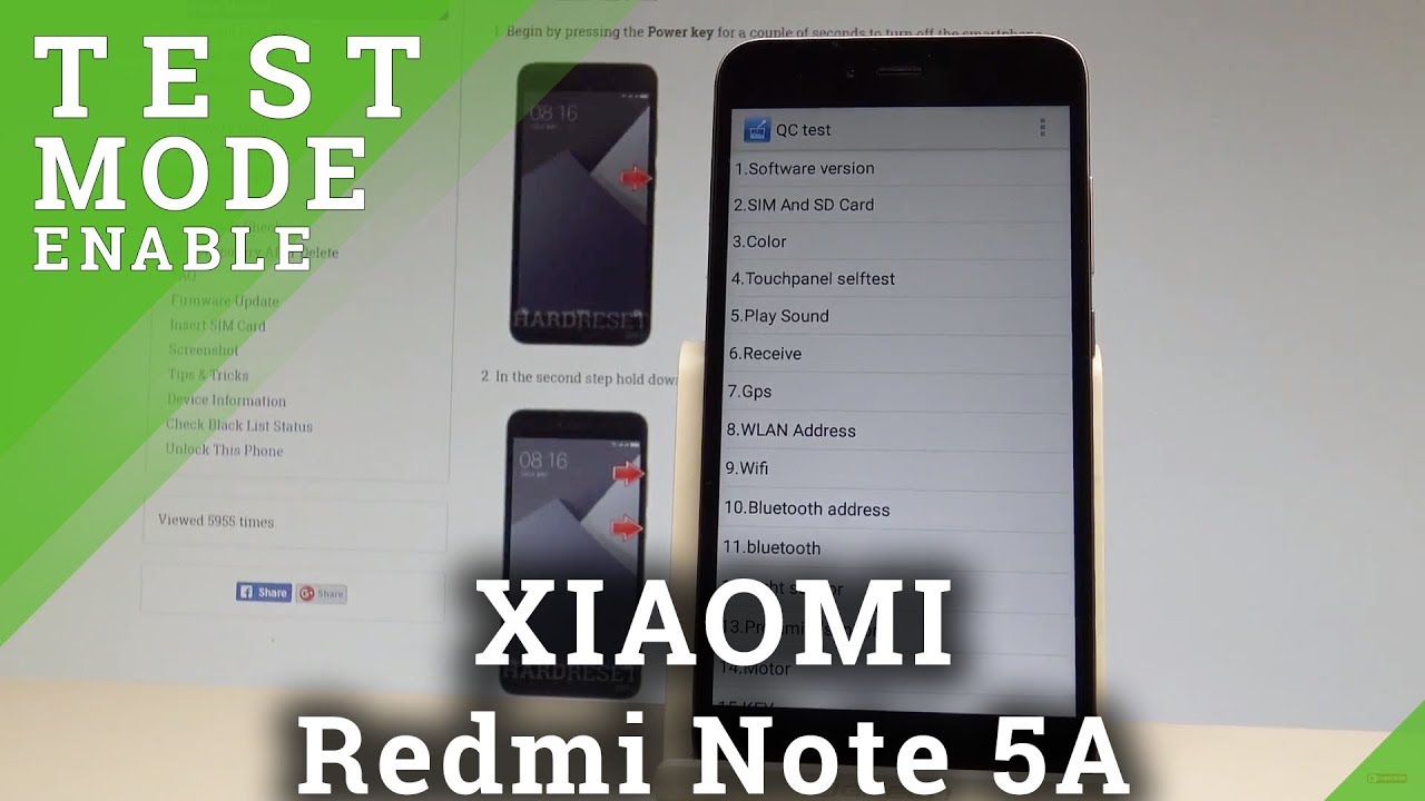 How to Test Hardware on XIAOMI Redmi Note 5A - QC Test |HardReset.Info
