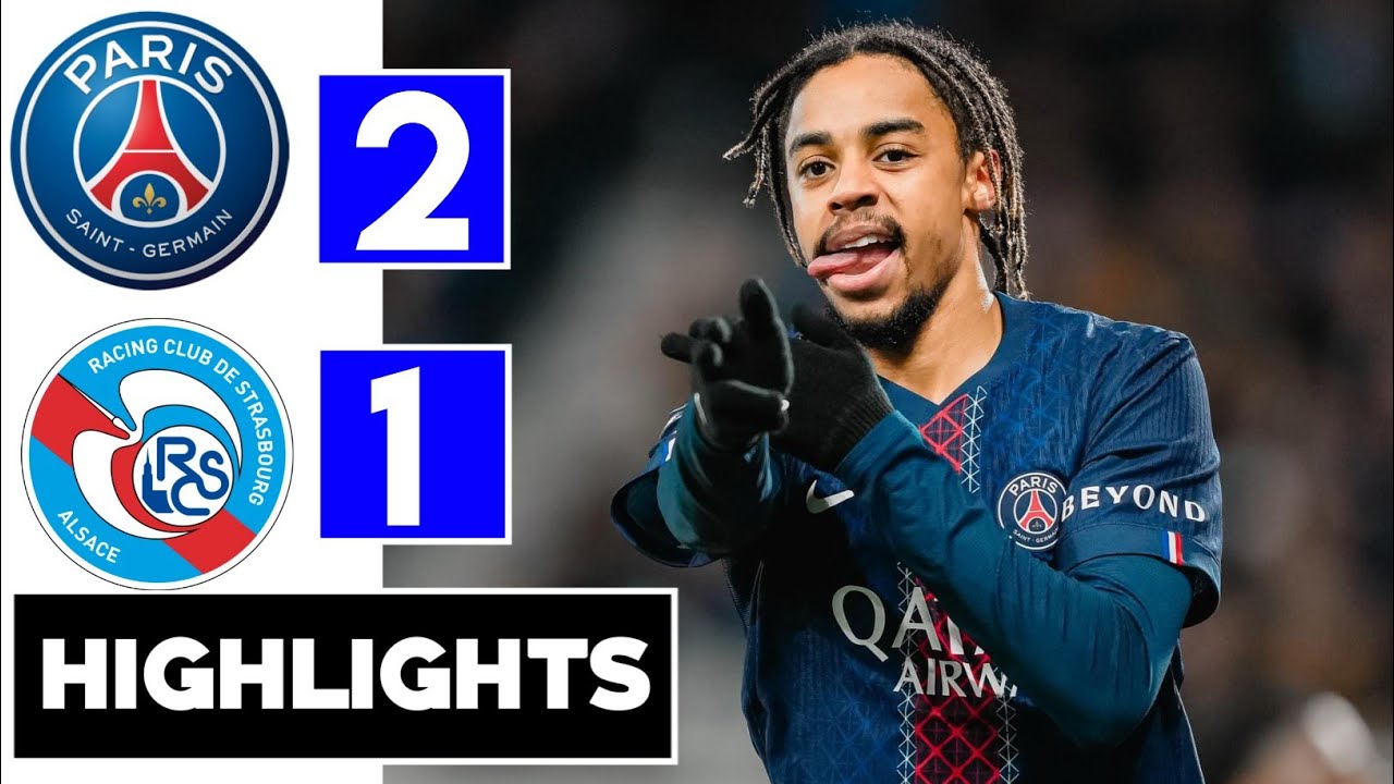 PSG vs Strasbourg 2-1 Highlights | Nuno Mendes goal | Ligue1