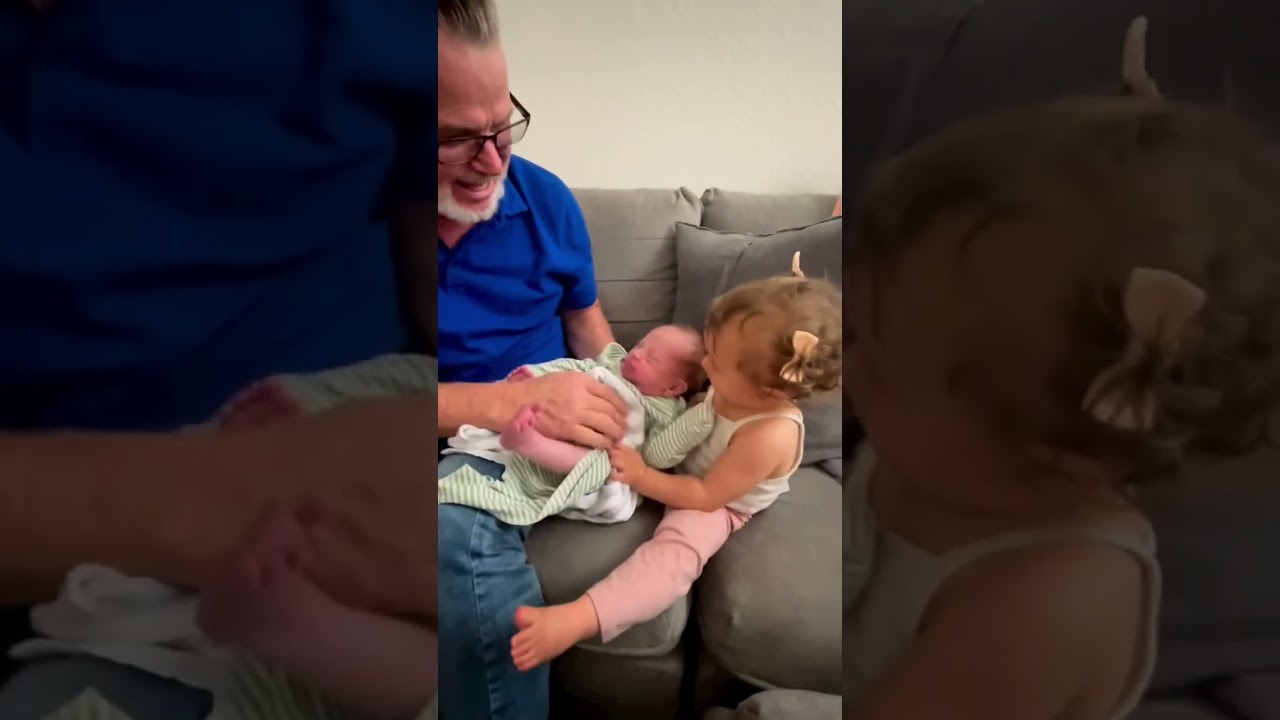 Can Papa Handle Both Grandbabies Himself…???? 😅#grandparents #babyshorts #familybusiness