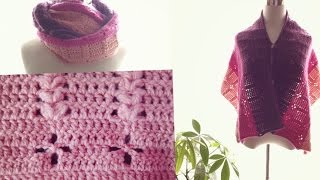 【かぎ針編み】 ハートと透し模様ストールの編み方
