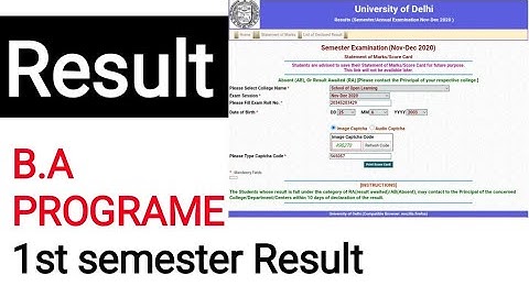 1st Semester Result || BA Programe || Result || dillikaboy