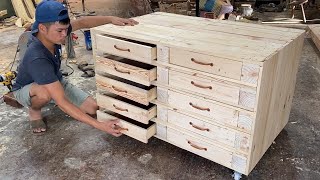 Woodworking Project  How To Easy Build A Table In Combination With Storage Cabinet From Pallet bar