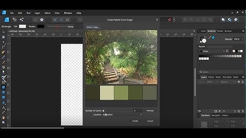 How to create a Colour Palette in Affinity Designer Automatically