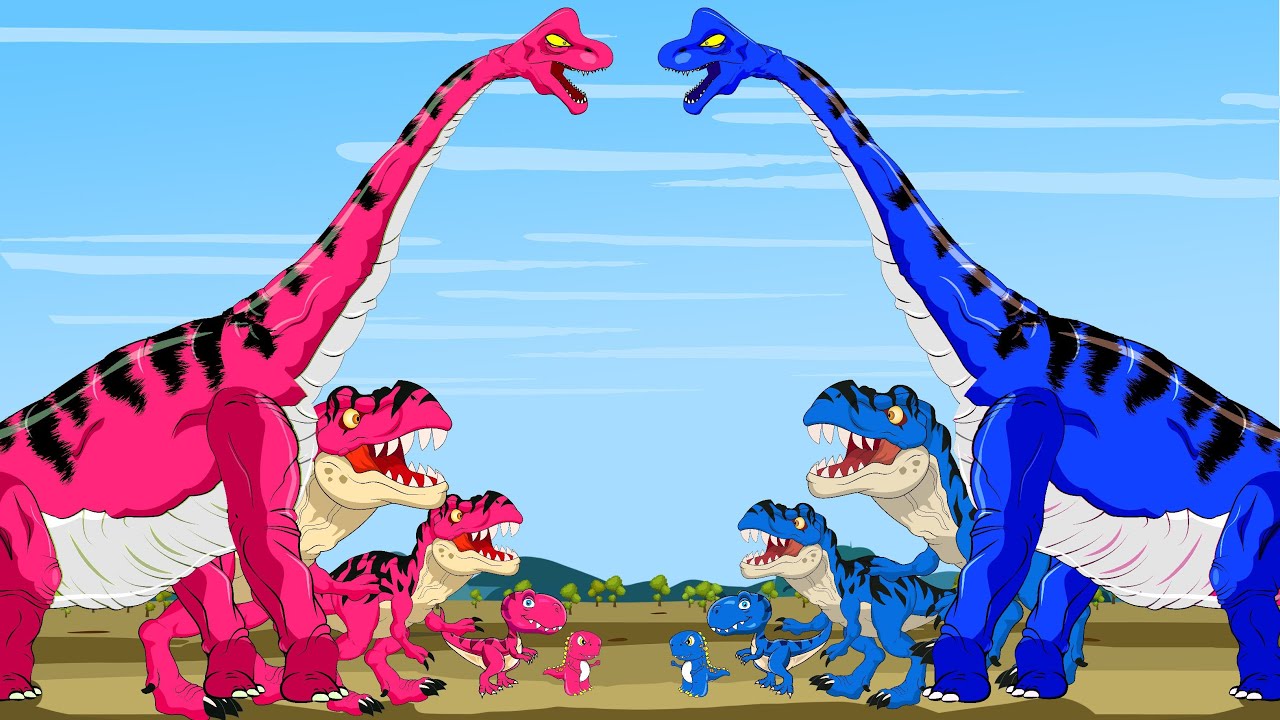 PINK DINOSAURS vs BLUE DINOSAURS Max Level LONG NECK Monsters Ranked
