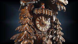 Traditional 1 Day Eagle Rabbit cuckoo clock by August Schwer