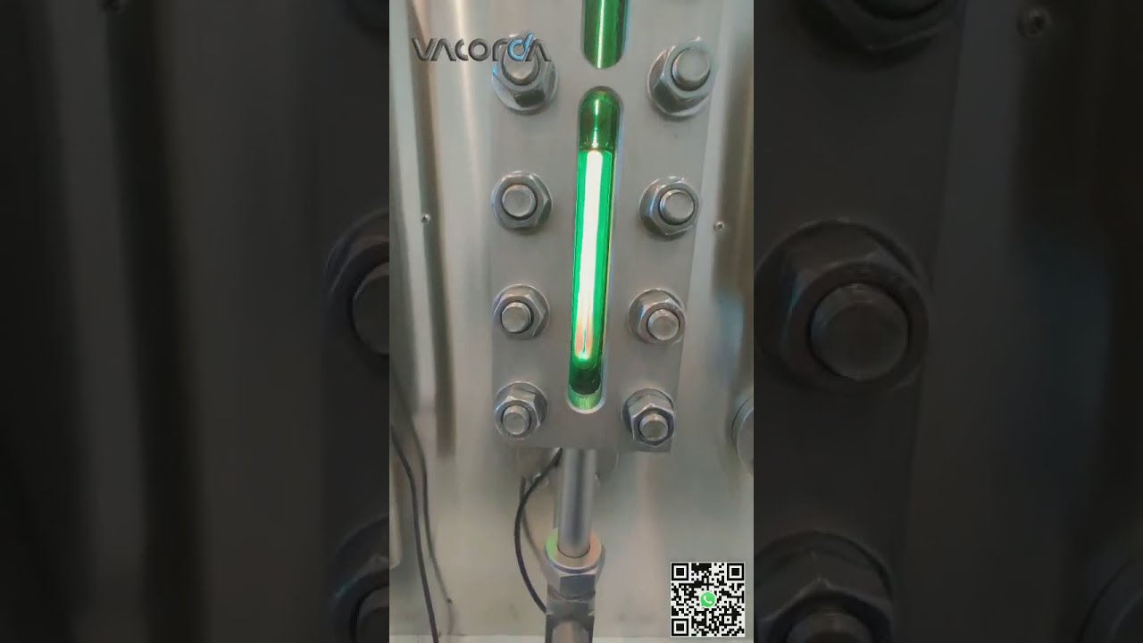 bi color glass plate level gauge with light - YouTube