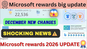 Microsoft Rewards 2026 BIG Update ⚠️ December Changes Will Shock You!" #microsoftrewards #microsoft