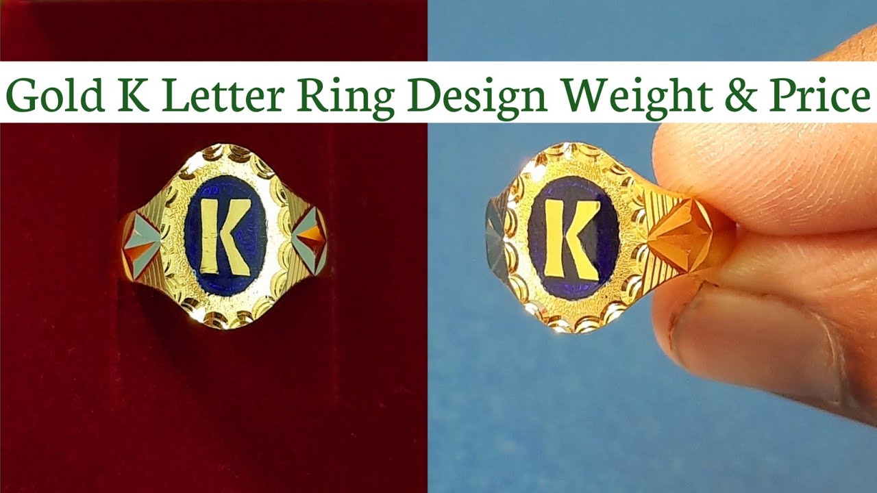 K Initial Ring in 10kt Yellow Gold