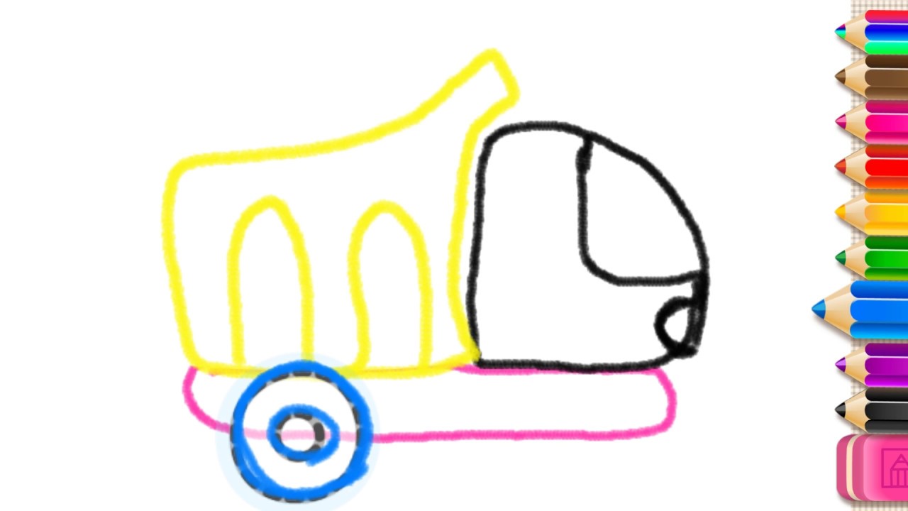 Drawing the Garbage Truck - How To Draw A Garbage Truck Easy - YouTube