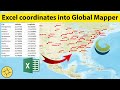 Importing excel coordinates into global mapper