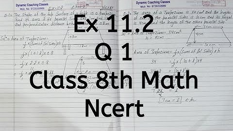 Ex 11.2, Q 1, Chapter 11, Mensuration, Class 8 Math