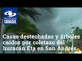 Más de 40 casas destechadas y árboles caídos por coletazo del huracán Eta en San Andrés