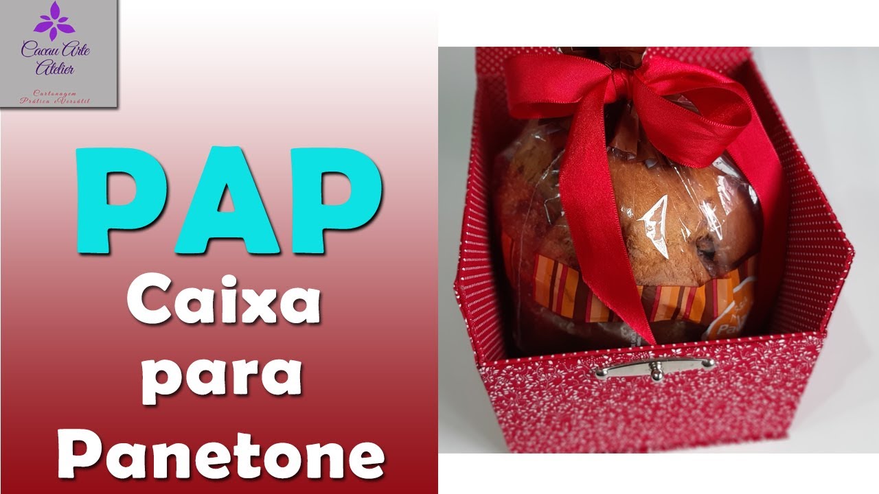 ✂️ Caixa para Panetone - Cartonagem I Cacau Arte Atelier.