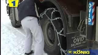 Монтаж цепей противоскольжения Konig на грузовое колесо for www.auto-tim.ru