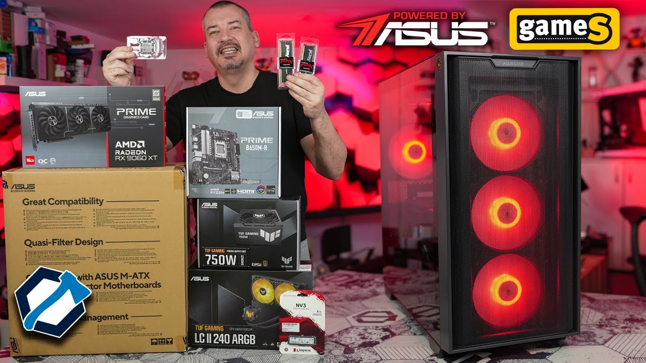 GAMES PRVENAC - Powered by ASUS - AMD Ryzen 7 Računar - 7700X 32GB 1TB AMD9060XT 16GB