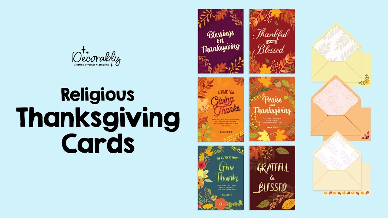 🍁🕊️ Beautiful Religious-Themed Thanksgiving Card Pack | Happy Thanksgiving Cards with Envelopes 🍂✨