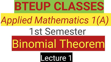 binomial theorem lecture 1