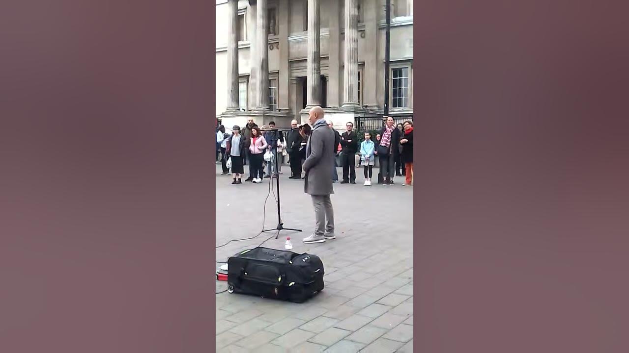 Song from musical 'The Greatest Showman Cast' - Never Enough - Busker Sascha Bak in Trafalgar Square Song from musical 'The Greatest Showman Cast' - Never Enough - Busker Sascha Bak in Trafalgar Square
