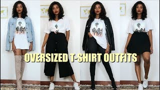 20 Ways To Style Your Oversized T-Shirt | Oversized T-Shirt Outfits -  Youtube