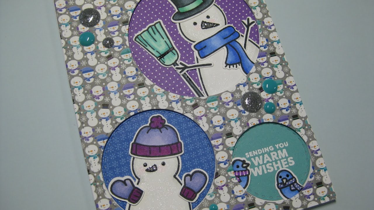 Winter Snowman Card | Lawn Fawn Making Frosty Friends - YouTube
