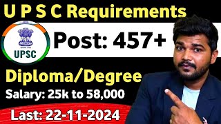 UPSC Engineering Services Exam 2025 – Apply Online for 457 Posts