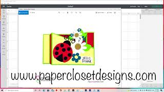 Print Then Cut  and Line Type in Cricut ladybug wiper card