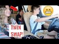 TWIN SWAP drive thru challenge! | Brock and Boston