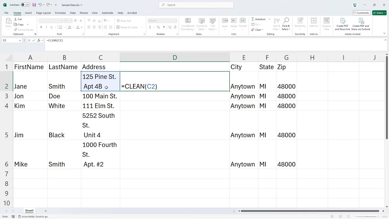 How to Use the CLEAN Function to Remove Hidden Characters in Excel ...