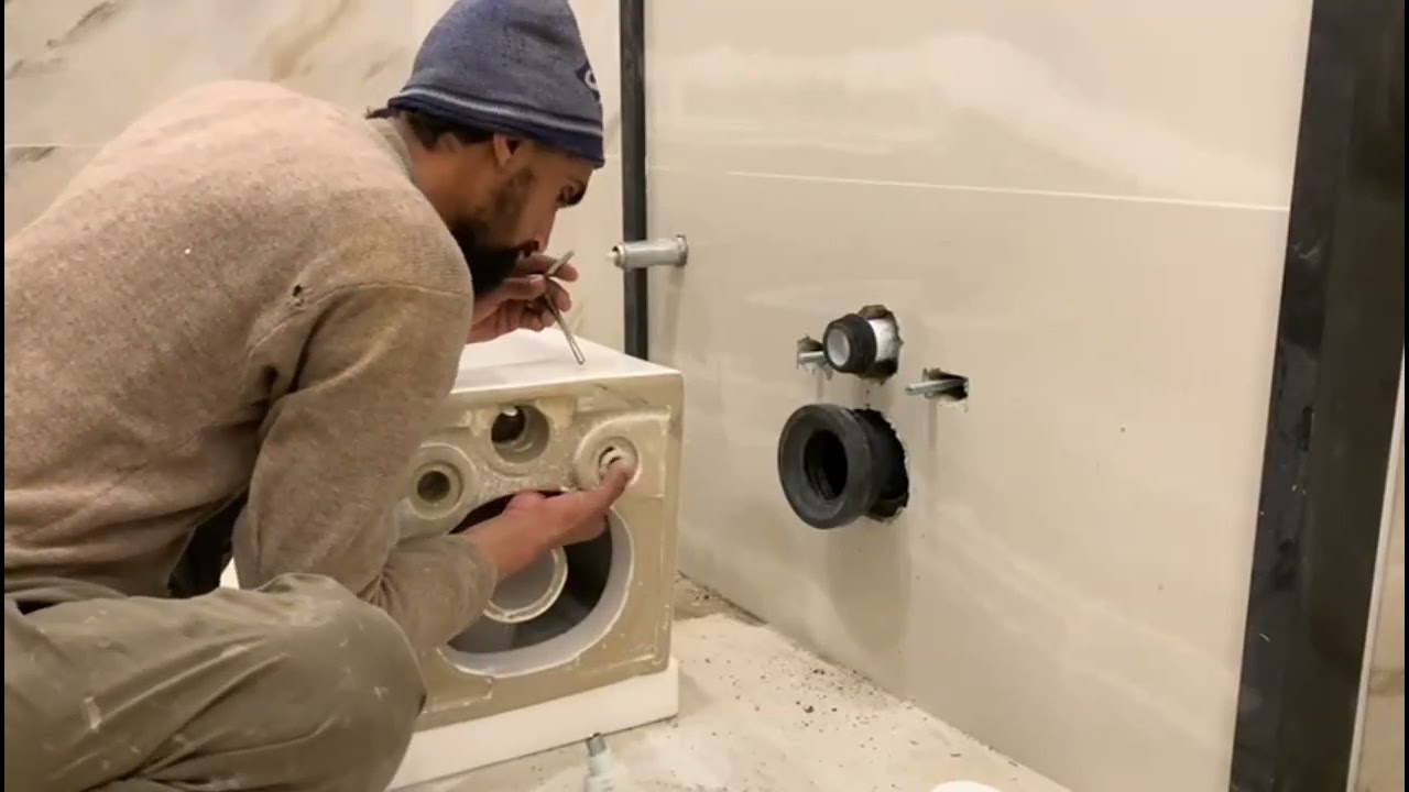 wall Hung toilet installation #plumbing #plumbingpipes #pipefitting #pvcplumbing #work #plasticpipe
