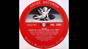 Mozart, String Quartet no  17 K 458 Hunt,  Quartetto Italiano
