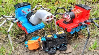 Assemble Train Toy Choo Choo Charles, Thomas Exe and Bus Tayo Monster Excavator Car