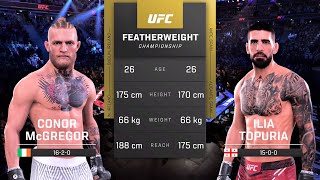 Conor McGregor vs Ilia Topuria Full Fight - UFC 5 Fight Night