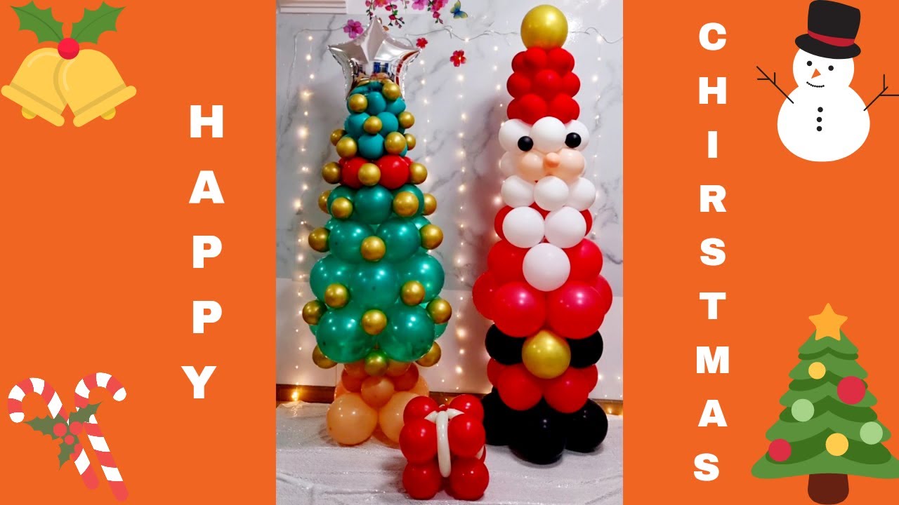 Balloon Christmas tree without stand How to do Easy & simple YouTube