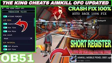 THE KING CHEATS V159 | AIMKILL MOD OB51 | MOBILE PENEL | 1click Key