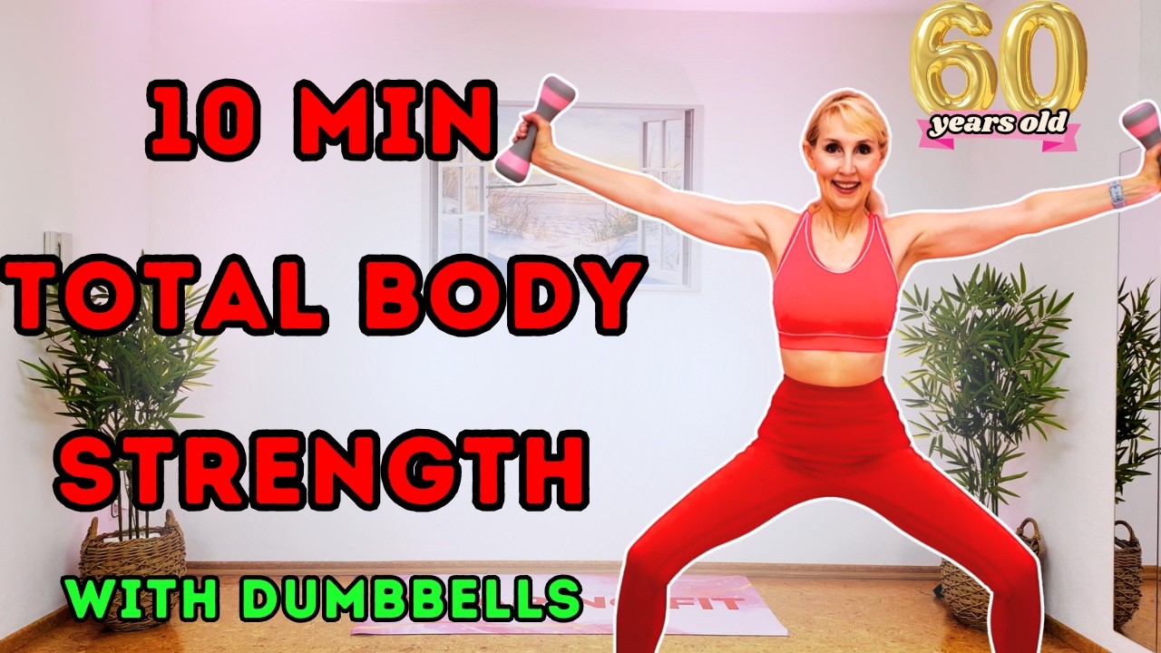 10 min Total Body Strength Workout with Dumbbells | Standing Quick Full Body Burn