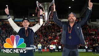 Ryan Reynolds And Wrexham Soccer Team Celebrate Promotion To English Football League
